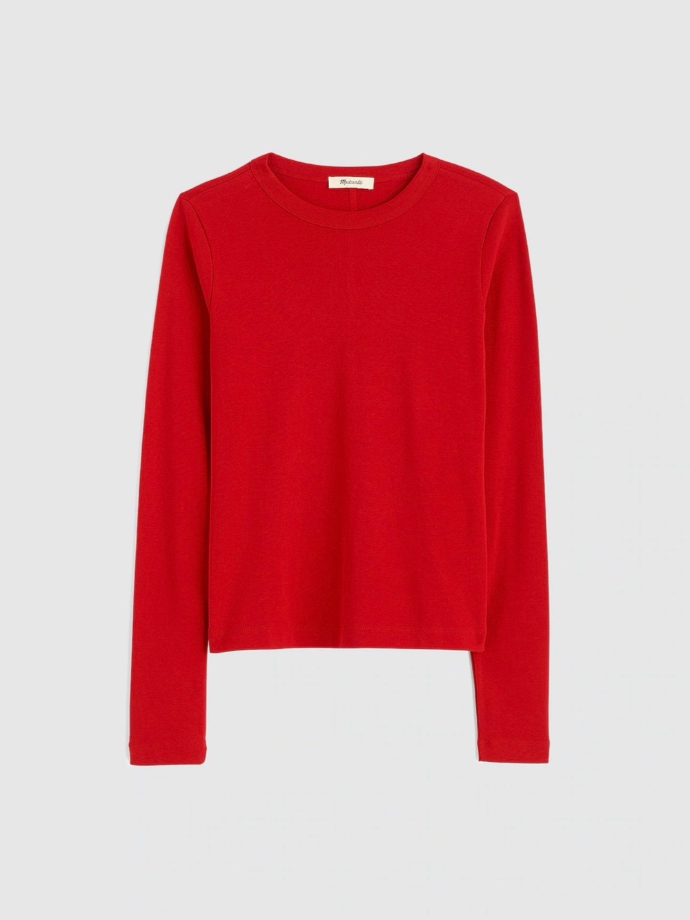Madewell 90s Long-Sleeve Tee in Compact Cotton, Red